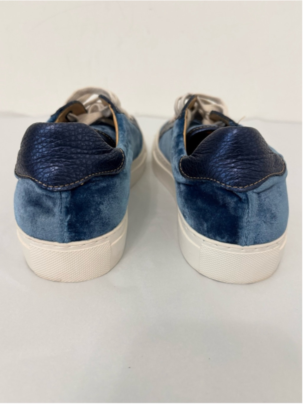 Penelope Chilvers Paradise Velvet Sneakers Sz 7.5 Indigo Blue EUC - Picture 5 of 11